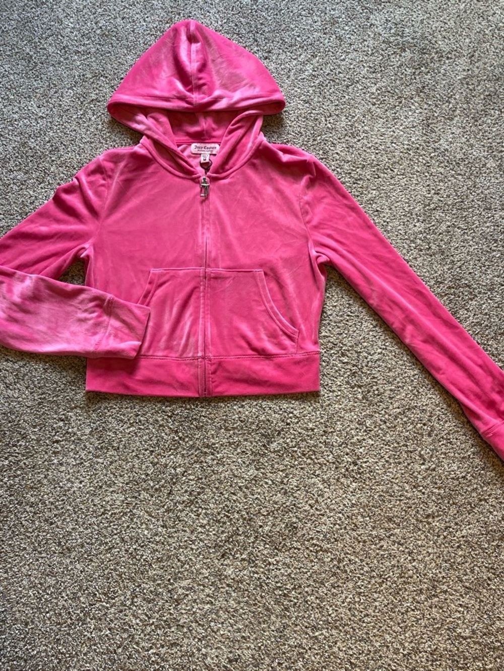 Juicy Couture Women’s Pink Velour Zip Hoodie Size Medium